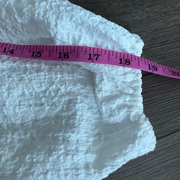 [M]Dex Women's White Textured Babydoll Tassels Mid Sleeve Top Polyester - Picture 6 of 7